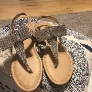 Bling out bow sandals